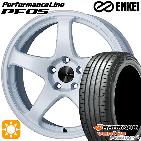 【取付対象】185/55R16 83H ハンコック veNtus PRime4 K135 ENKEI エンケイ パフォーマンスライン PF05 ホワイト 16インチ 6.5J 4H100 サマータイヤホイールセット ｜格安タイヤホイールジャストパーツ