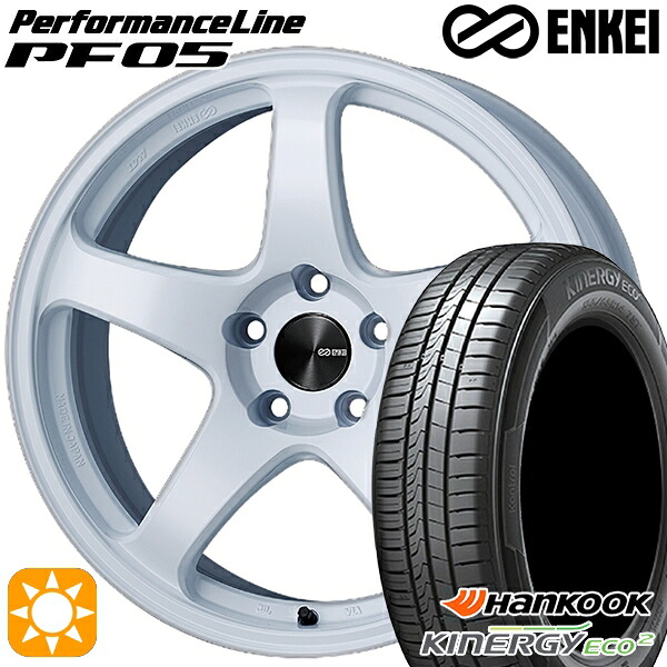 【取付対象】165/50R15 72V ハンコック KlnERGy ECO2 K435 ENKEI エンケイ パフォーマンスライン PF05 ホワイト 15インチ 5.0J 4H100 サマータイヤホイールセット |格安タイヤホイールジャストパーツ