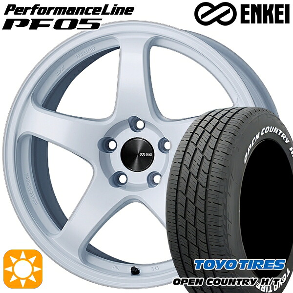 【取付対象】C-HR カローラクロス 215/60R17 96H トーヨー オープンカントリー H/T2 WL ENKEI エンケイ パフォーマンスライン PF05 ホワイト 17インチ 7.0J 5H114.3 サマータイヤホイールセット |格安タイヤホイールジャストパーツ