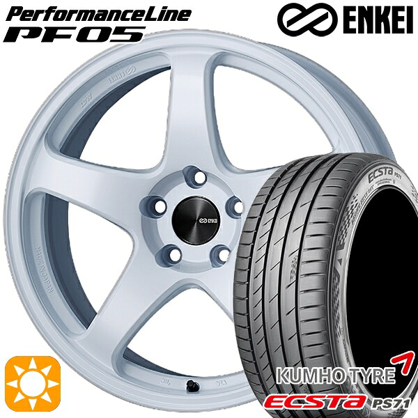 【取付対象】235/50R18 101W XL クムホ エクスタ PS71 ENKEI エンケイ パフォーマンスライン PF05 ホワイト 18インチ 7.5J 5H114.3 サマータイヤホイールセット |格安タイヤホイールジャストパーツ