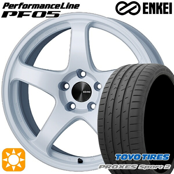 【取付対象】225/35R19 88Y XL トーヨー プロクセススポーツ2 ENKEI エンケイ パフォーマンスライン PF05 ホワイト 19インチ 8.0J 5H114.3 サマータイヤホイールセット