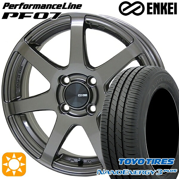 【取付対象】175/65R15 84S トーヨー ナノエナジー3プラス ENKEI エンケイ パフォーマンスライン PF07 ダークシルバー 15インチ 6.0J 4H100 サマータイヤホイールセット |格安タイヤホイールジャストパーツ