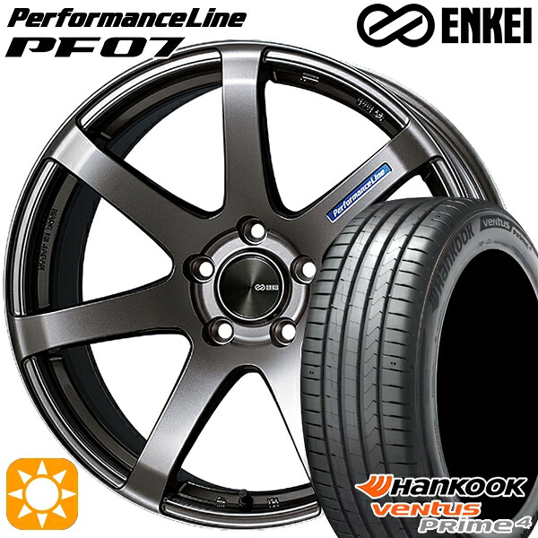 【取付対象】225/65R17 102H ハンコック veNtus PRime4 K135A ENKEI エンケイ パフォーマンスライン PF07 ダークシルバー 17インチ 7.0J 5H114.3 サマータイヤホイールセット