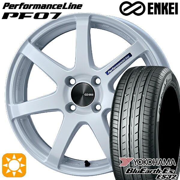 【取付対象】ウェイク 165/55R15 75V ヨコハマ ブルーアース ES32 ENKEI エンケイ パフォーマンスライン PF07 パールホワイト 15インチ 5.0J 4H100 サマータイヤホイールセット