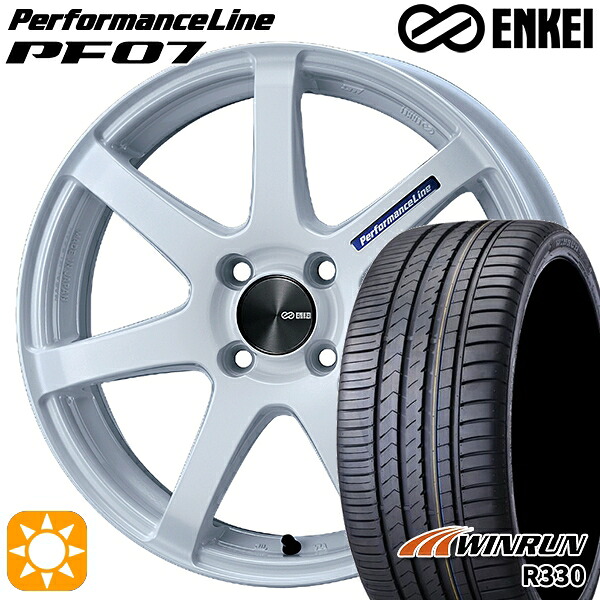 【取付対象】165/50R15 76V XL ウィンラン R330 ENKEI エンケイ パフォーマンスライン PF07 パールホワイト 15インチ 5.0J 4H100 サマータイヤホイールセット ｜格安タイヤホイールジャストパーツ 61,820円