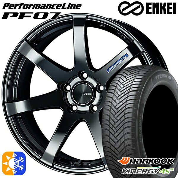 225/45R18 95W XL ハンコック KInERGy 4s 2 (H750) ENKEI エンケイ パフォーマンスライン PF07 SBK 18インチ 7.5J 5H114.3 オールシーズンタイヤホイールセット