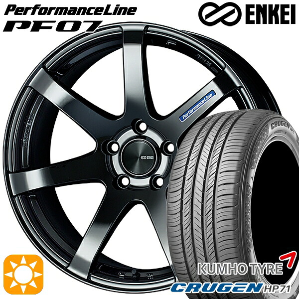 【取付対象】235/60R18 107V XL クムホ クルーゼン HP71 ENKEI エンケイ パフォーマンスライン PF07 SBK 18インチ 7.5J 5H114.3 サマータイヤホイールセット