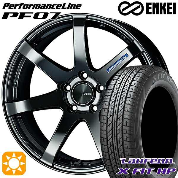 【取付対象】225/55R18 98V ラウフェン X FIT HP LA41 ENKEI エンケイ パフォーマンスライン PF07 SBK 18インチ 7.5J 5H114.3 サマータイヤホイールセット