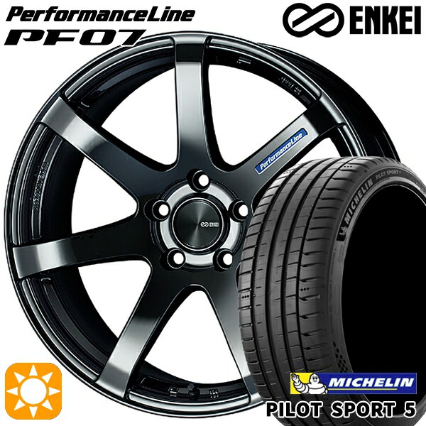 【取付対象】215/40R18 89Y XL ミシュラン パイロットスポーツ5 ENKEI エンケイ パフォーマンスライン PF07 SBK 18インチ 7.5J 5H100 サマータイヤホイールセット |格安タイヤホイールジャストパーツ