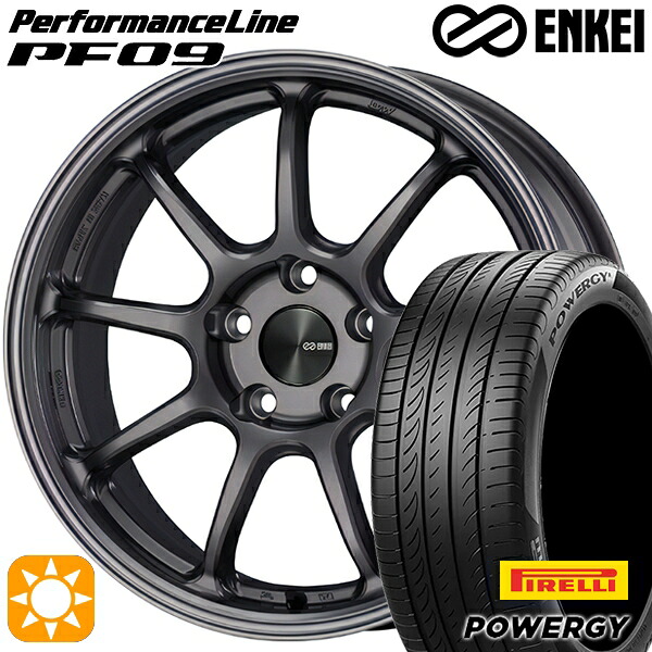 【取付対象】215/50R17 95W XL ピレリ パワジー ENKEI エンケイ パフォーマンスライン PF09 ダークシルバー 17インチ 7.0J 5H100 サマータイヤホイールセット |格安タイヤホイールジャストパーツ