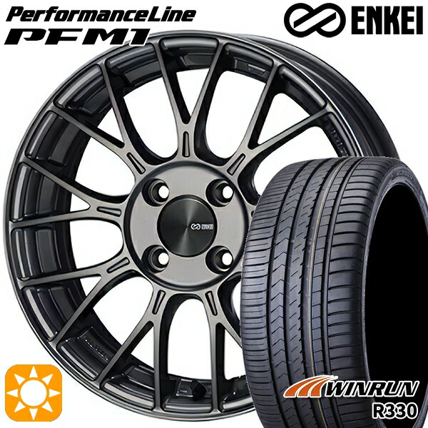 【取付対象】スイフト 215/40R17 87W XL ウィンラン R330 ENKEI エンケイ パフォーマンスライン PFM1 ダークシルバー 17インチ 7.0J 4H100 サマータイヤホイールセット ｜格安タイヤホイールジャストパーツ 80,619円