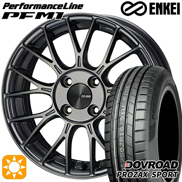 【取付対象】205/45R17 88W XL DOVROAD プロザックススポーツ ENKEI エンケイ パフォーマンスライン PFM1 ダークシルバー 17インチ 7.0J 4H100 サマータイヤホイールセット 76,890円