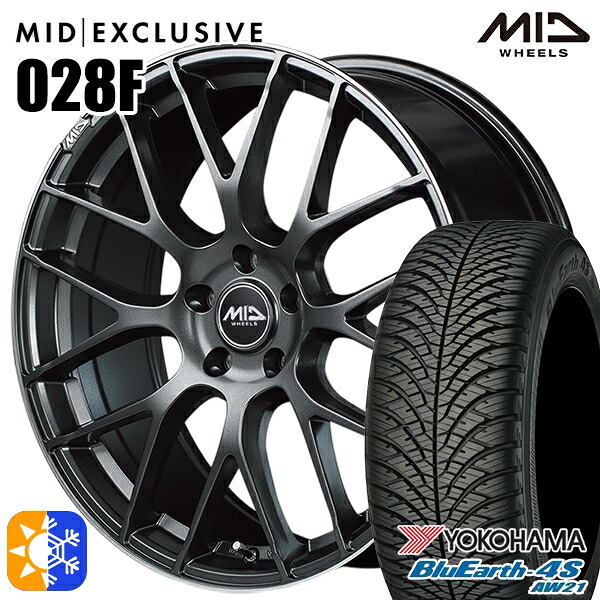 235/50R18 101Y XL ヨコハマ ブルーアース 4S AW21 MID RMP 028F セミグロスGM/リムDCロゴMC 18インチ 8.0J 5H114.3 オールシーズンタイヤホイールセット 131,100円