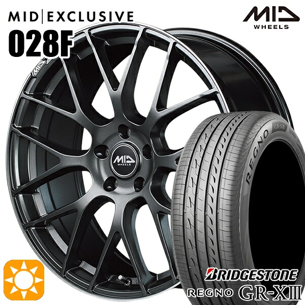 【取付対象】プリウスα クラウン 235/35R19 91W XL ブリヂストン レグノ GR-X3 MID RMP 028F セミグロスGM/リムDCロゴMC 19インチ 8.0J 5H114.3 サマータイヤホイールセット