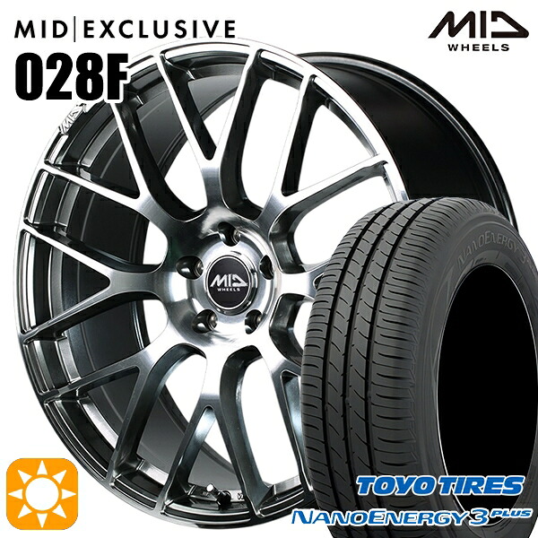 【取付対象】215/45R18 89W トーヨー ナノエナジー3プラス MID RMP 028F ハイパーメタルコート/ミラーカット 18インチ 7.0J 5H114.3 サマータイヤホイールセット
