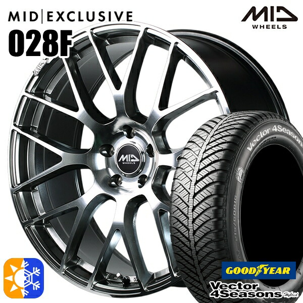 アクセラ アテンザ 215/45R18 89H グッドイヤー ベクター フォーシーズンズ MID RMP 028F 18インチ 7.0J 5H114.3 ハイパーメタルコート/ミラーカット オールシーズンタイヤホイールセット