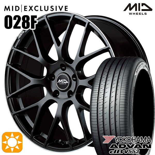 【取付対象】20アルファード 245/40R19 98W XL ヨコハマ アドバンデシベル V553 MID RMP 028F セミグロスBK/リムエッジDCロゴMC 19インチ 8.0J 5H114.3 サマータイヤホイールセット