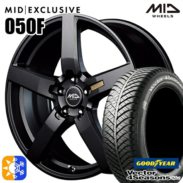 アクセラ アテンザ 215/45R18 89H グッドイヤー ベクター フォーシーズンズ MID RMP 050F 18インチ 7.0J 5H114.3 セミグロスガンメタ オールシーズンタイヤホイールセット