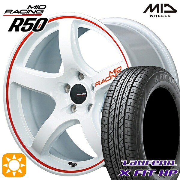 【取付対象】C-HR カローラクロス 215/60R17 96H ラウフェン X FIT HP LA41 MID RMPレーシング R50 ホワイト/リムレッドライン 17インチ 7.0J 5H114.3 サマータイヤホイールセット