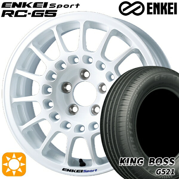 【取付対象】175/65R15 84H キングボス G521 ENKEI エンケイ エンケイ スポーツ RC-G5 ホワイト 15インチ 6.5J 4H100 サマータイヤホイールセット 80,740円