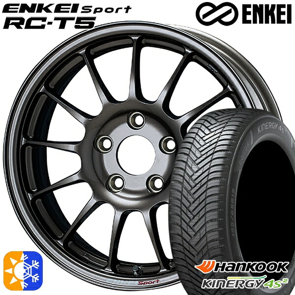 ヴェゼル オデッセイ 215/60R16 99V XL ハンコック KInERGy 4s 2 (H750) ENKEI エンケイスポーツ RC-T5 ダークシルバー 16インチ 6.5J 5H114.3 オールシーズンタイヤホイールセット