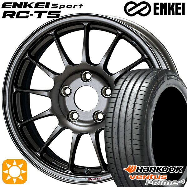 【取付対象】195/65R16 92V ハンコック veNtus PRime4 K135 ENKEI エンケイスポーツ RC-T5 ダークシルバー 16インチ 6.5J 5H100 サマータイヤホイールセット 104,005円