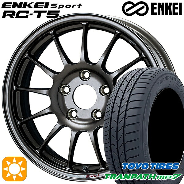 【取付対象】195/60R16 89H トーヨー トランパス mp7 ENKEI エンケイスポーツ RC-T5 ダークシルバー 16インチ 6.5J 5H114.3 サマータイヤホイールセット