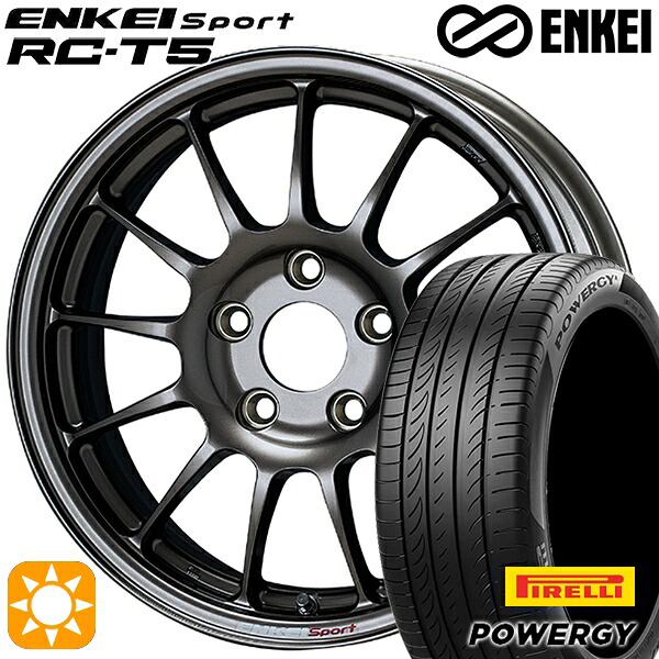 【取付対象】ヤリスクロス 205/65R16 95H ピレリ パワジー ENKEI エンケイスポーツ RC-T5 ダークシルバー 16インチ 6.5J 5H114.3 サマータイヤホイールセット