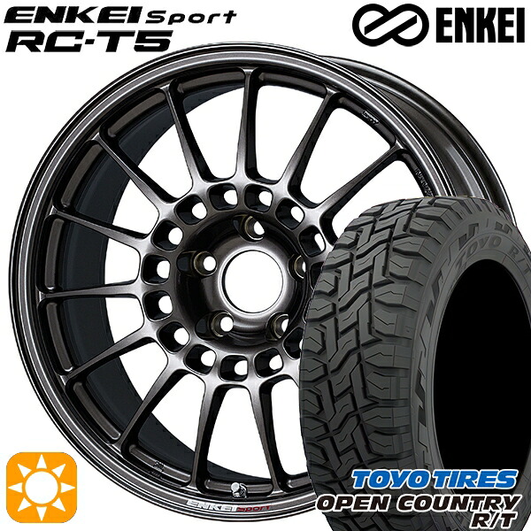【取付対象】225/65R17 102Q トーヨー オープンカントリー R/T ENKEI エンケイスポーツ RC-T5 ダークシルバー 17インチ 7.0J 5H114.3 サマータイヤホイールセット