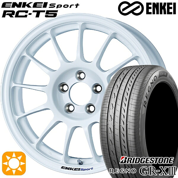【取付対象】195/55R16 91V XL ブリヂストン レグノ GR-X3 ENKEI エンケイスポーツ RC-T5 ホワイト 16インチ 6.5J 5H100 サマータイヤホイールセット