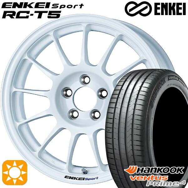 【取付対象】195/65R16 92V ハンコック veNtus PRime4 K135 ENKEI エンケイスポーツ RC-T5 ホワイト 16インチ 6.5J 5H100 サマータイヤホイールセット