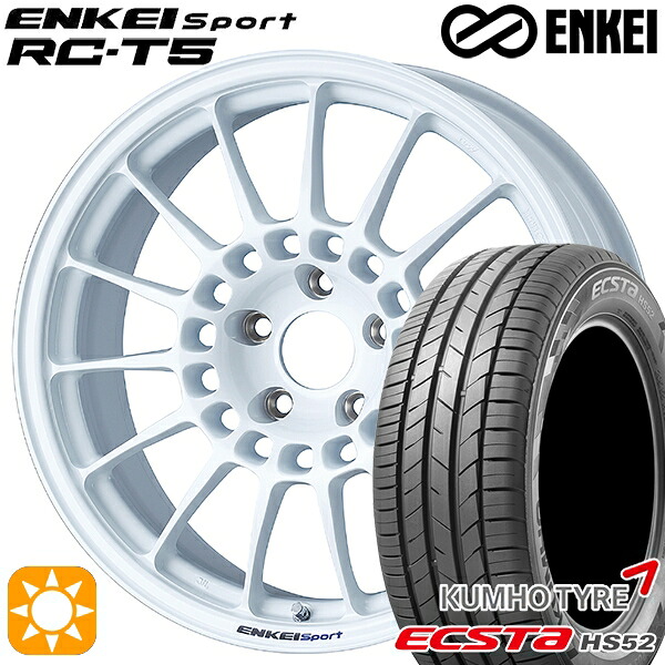 【取付対象】C-HR カローラクロス 215/60R17 100V XL クムホ エクスタ HS52 ENKEI エンケイスポーツ RC-T5 ホワイト 17インチ 7.0J 5H114.3 サマータイヤホイールセット