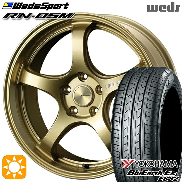 【取付対象】アウトランダー デリカD5 225/55R18 98V ヨコハマ ブルーアース ES32 Weds ウェッズスポーツ RN05M ゴールド 18インチ 7.5J 5H114.3 サマータイヤホイールセット |格安タイヤホイールジャストパーツ