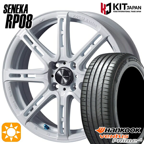 【取付対象】ライズ ロッキー 205/60R16 96V XL ハンコック veNtus PRime4 K135 KOSEI コーセイレーシング セネカ RP08 パールホワイト 16インチ 6.5J 4H100 サマータイヤホイールセット