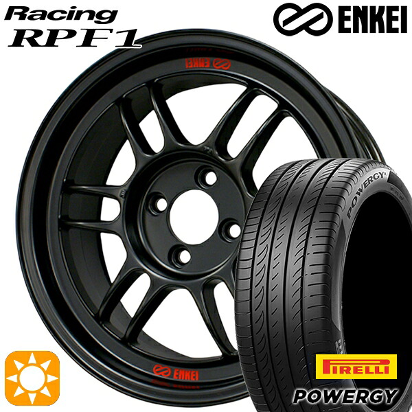 【取付対象】フィット アクア 185/60R15 84H ピレリ パワジー ENKEI エンケイレーシング RPF1 マットブラック 15インチ 7.0J 4H100 サマータイヤホイールセット