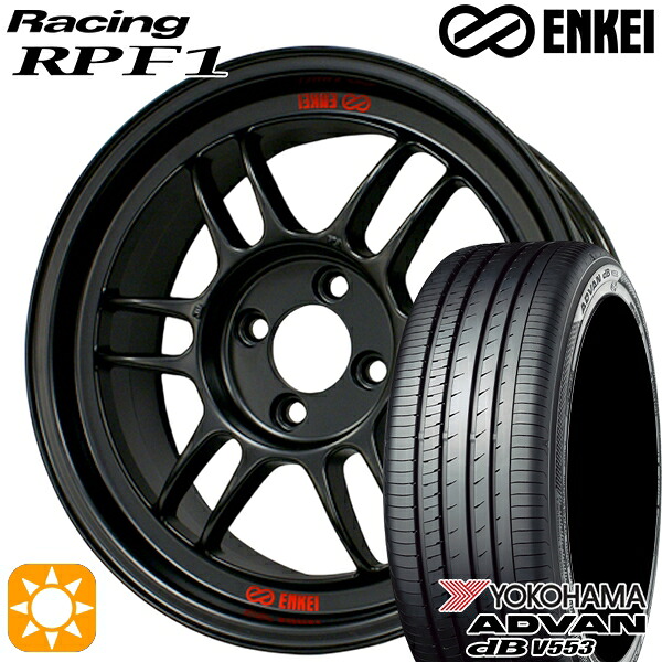 【取付対象】フィット アクア 185/60R15 84H ヨコハマ アドバンデシベル V553 ENKEI エンケイレーシング RPF1 マットブラック 15インチ 7.0J 4H100 サマータイヤホイールセット