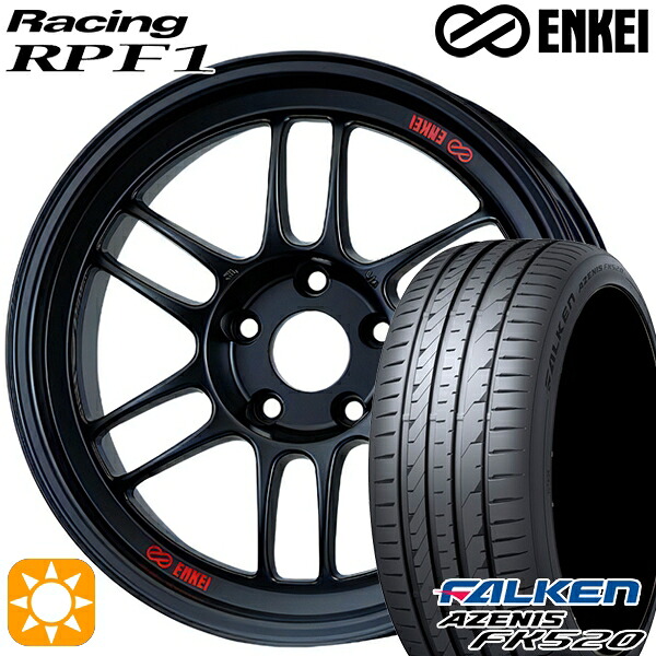 【取付対象】225/45R18 95Y XL ファルケン アゼニス FK520 ENKEI エンケイレーシング RPF1 マットブラック 18インチ 7.5J 5H114.3 サマータイヤホイールセット