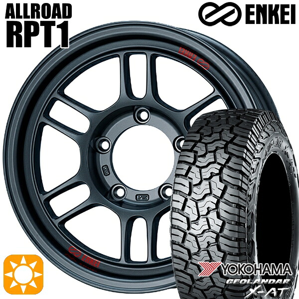 【取付対象】ジムニーシエラ LT215/70R16 100/97Q ヨコハマ ジオランダー X-AT G016 ENKEI エンケイ オールロード RPT1 マットダークガンメタリック 16インチ 6.0J 5H139.7 サマータイヤホイールセット