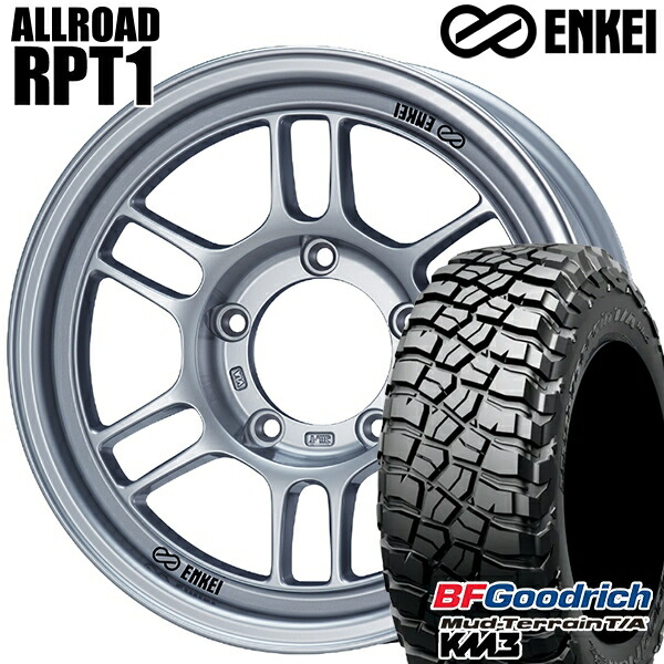 【取付対象】[5本セット]ジムニーシエラ LT225/75R16 115/112Q RBL BFグッドリッチ マッドテレーン T/A KM3 ENKEI エンケイ オールロード RPT1 スパークルシルバー 16インチ 6.0J 5H139.7 サマータイヤホイールセット
