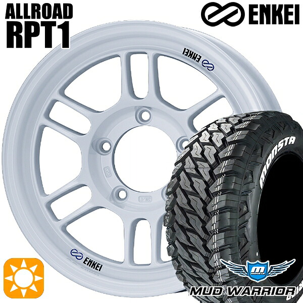 【取付対象】235/70R16 104/101Q LT RWL モンスタ マッドウォーリアー ENKEI エンケイ オールロード RPT1 ホワイト 16インチ 6.0J 5H139.7 サマータイヤホイールセット