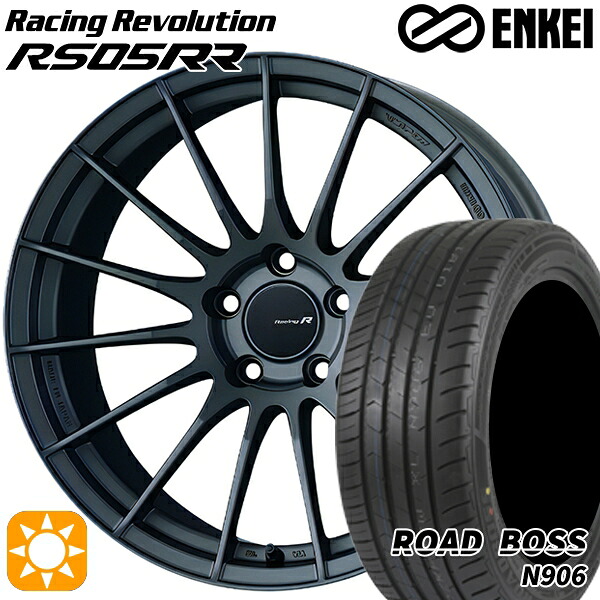 【取付対象】245/35R20 95W XL ロードボス N906 ENKEI レーシングレボリューションRS05RR マットダークガンメタリック 20インチ 8.5J 5H114.3 サマータイヤホイールセット