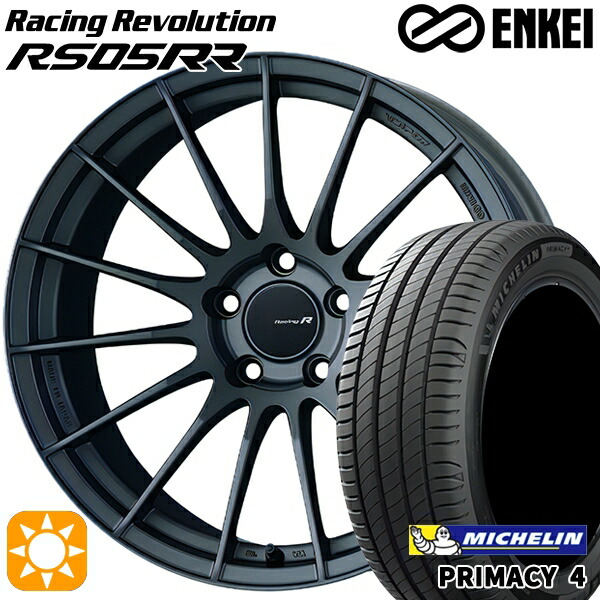 【取付対象】マークX レクサスIS 235/40R19 96W XL VOL ミシュラン プライマシー4 ENKEI レーシングレボリューションRS05RR マットダークガンメタリック 19インチ 8.5J 5H114.3 サマータイヤホイールセット