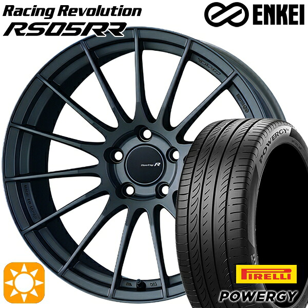 【取付対象】クラウン アコード 245/35R19 93Y XL ピレリ パワジー POWERGY ENKEI レーシングレボリューションRS05RR マットダークガンメタリック 19インチ 8.5J 5H114.3 サマータイヤホイールセット ｜格安タイヤホイールジャストパーツ