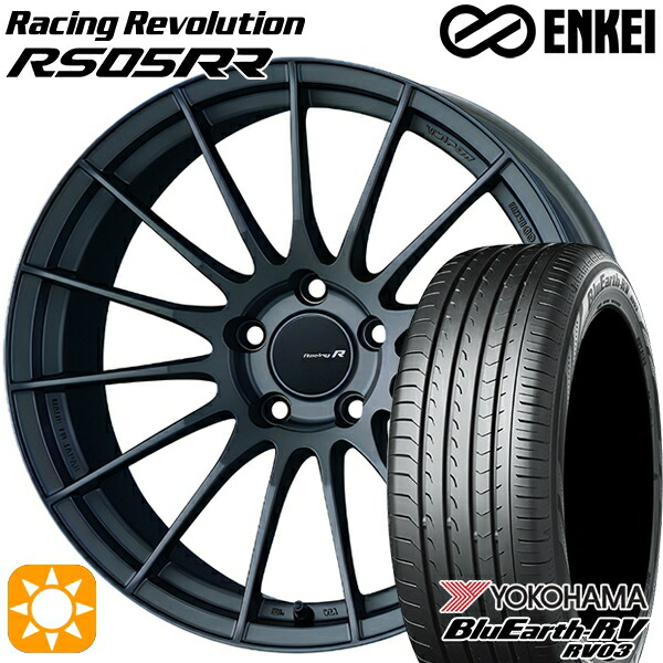 【取付対象】C-HR カローラクロス 225/45R19 96W XL ヨコハマ ブルーアース RV03 ENKEI レーシングレボリューションRS05RR マットダークガンメタリック 19インチ 8.5J 5H114.3 サマータイヤホイールセット |格安タイヤホイールジャストパーツ