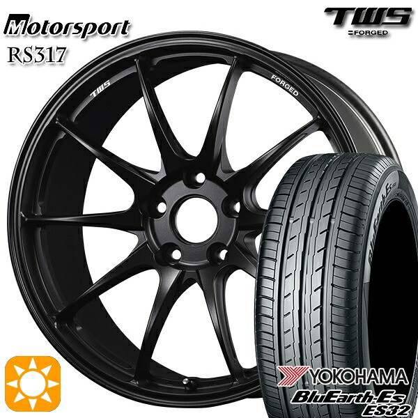 【取付対象】BMW F34 225/50R18 95V ヨコハマ ブルーアース ES32 TWS モータースポーツ RS317 フラットグラファイトブラック 18インチ 8.0J 5H120 サマータイヤホイールセット |格安タイヤホイールジャストパーツ