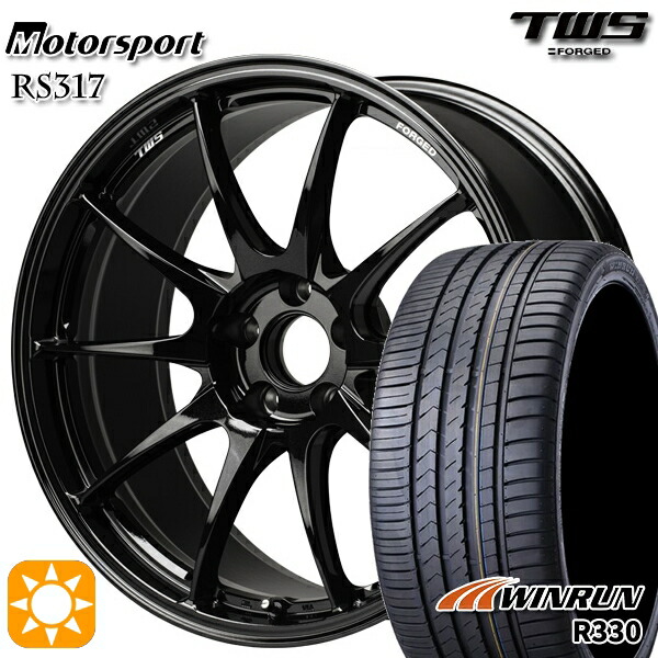【取付対象】BMW F32/F33/F36 225/45R18 95W XL ウィンラン R330 TWS モータースポーツ RS317 グラファイトブラック 18インチ 8.0J 5H120 サマータイヤホイールセット ｜格安タイヤホイールジャストパーツ
