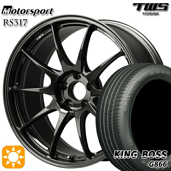 【取付対象】BMW F32/F33/F36 225/45R18 95W XL キングボス G866 TWS モータースポーツ RS317 レーシングガンメタ 18インチ 8.0J 5H120 サマータイヤホイールセット |格安タイヤホイールジャストパーツ