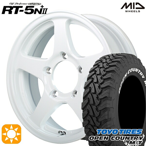 【取付対象】[5本セット]ジムニー LT225/75R16 103/100Q トーヨー オープンカントリー M/T MID オフパフォーマー RT-5N+2 ナチュラスホワイト II 6インチ 5.5J 5H139.7 サマータイヤホイールセット
