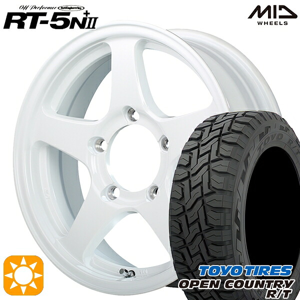 【取付対象】[5本セット]ジムニー 215/70R16 100Q トーヨー オープンカントリー R/T MID オフパフォーマー RT-5N+2 ナチュラスホワイト II 6インチ 5.5J 5H139.7 サマータイヤホイールセット