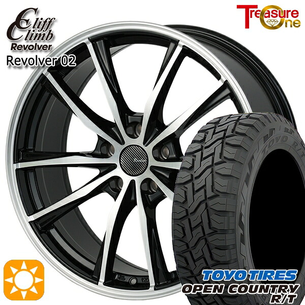 【取付対象】40アルファード 225/65R17 102Q トーヨー オープンカントリー R/T トレジャーワン クリフクライム リボルバー02 ブラックポリッシュ トヨタ純正 平座ナット対応 17インチ 6.5J 5H120 サマータイヤホイールセット |格安タイヤホイールジャストパーツ